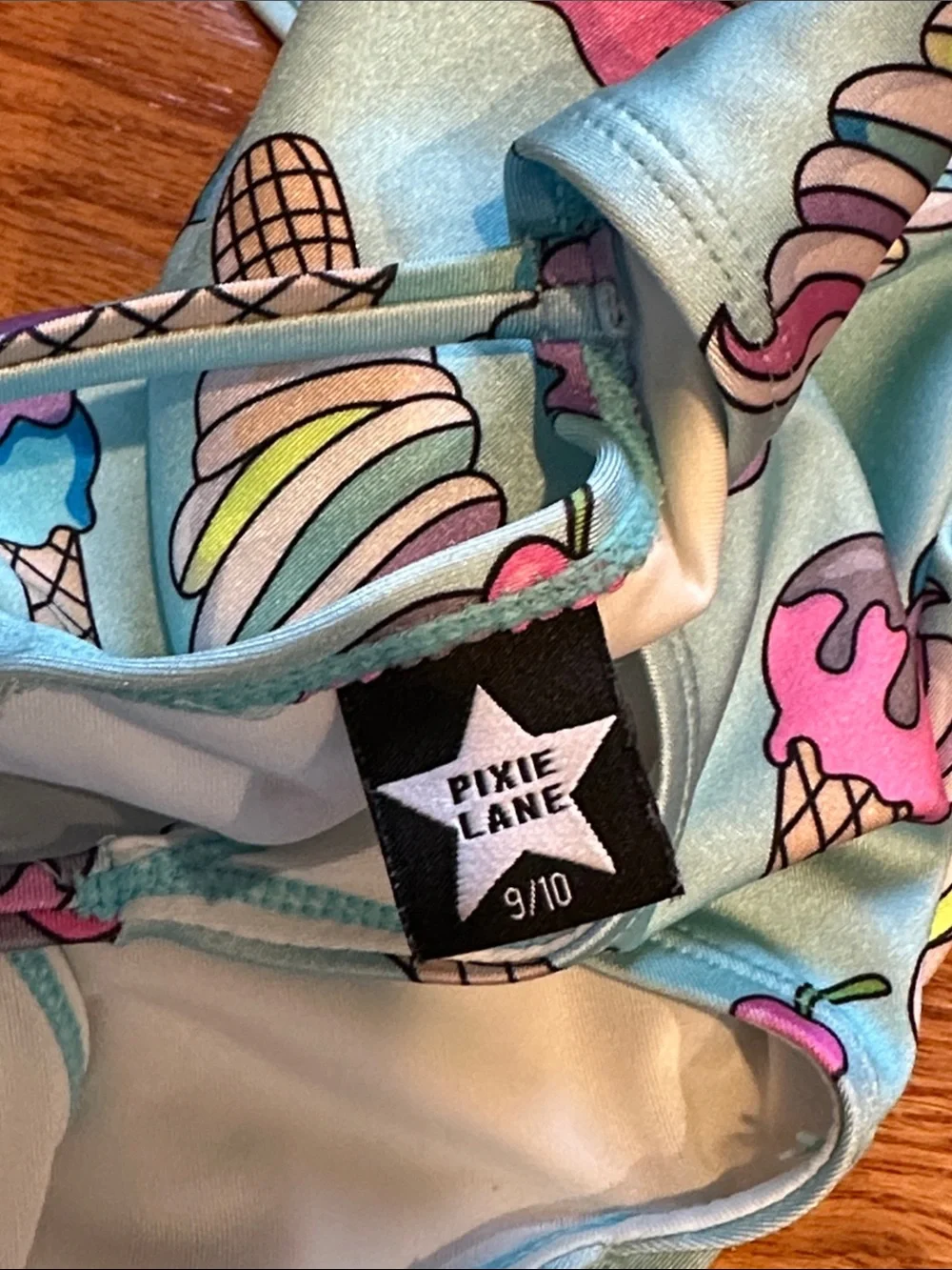NWOT Girls Ice Cream Print Two-Piece Swim Set - Light Blue